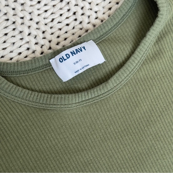 Old Navy Green Ribbed Girl's Dress Size Small (6-7) - Picture 3 of 4